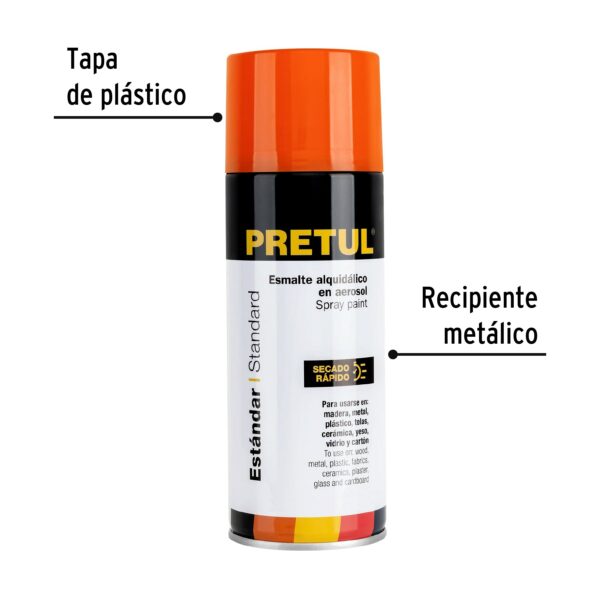 Pintura (Esmalte acrilico) en aerosol, naranja, Pretul