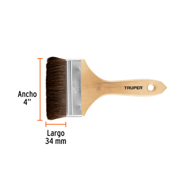 Brocha pelo de camello, mango de madera, 4"