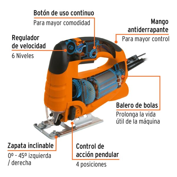 Sierra caladora, profesional, 550 W, 5A