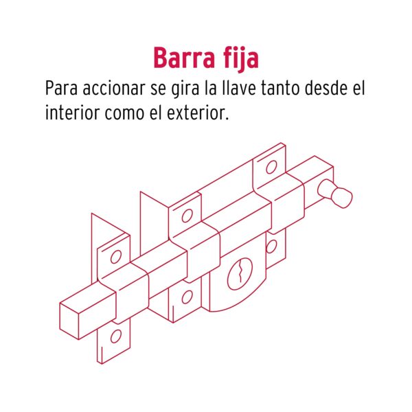 Cerradura barra llave tetra izquierda