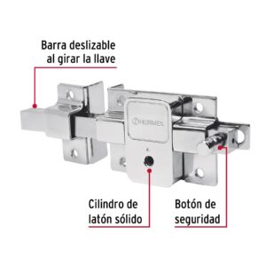 Cerradura barra llave tetra izquierda