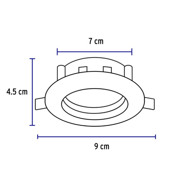 Empotrado, redondo, 5 W, 6500k, LED, negro