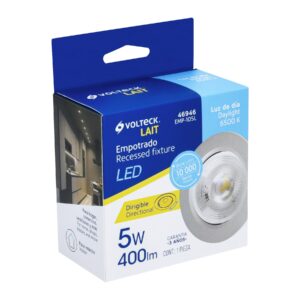 Empotrado, redondo, 5 W, 6500k, LED, plata