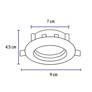 Empotrado, redondo, 5 W, 6500k, LED, blanco