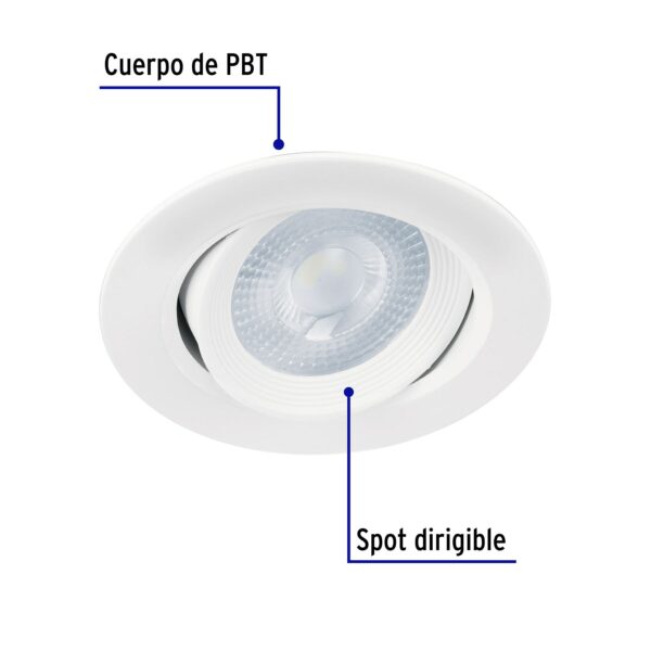 Empotrado, redondo, 5 W, 6500k, LED, blanco