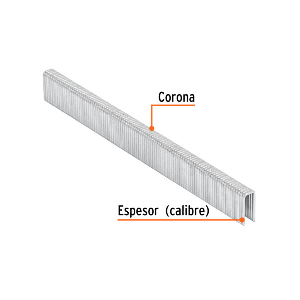 Grapas Calibre 18 de 1/2" Corona 1/4" Caja 5000 pzas