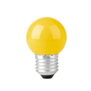 Lampara de LED, G45, 127 V, 1 W, amarillo