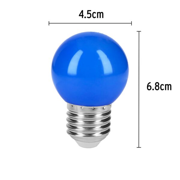 Lampara de LED, G45, 127 V, 1 W, color azul