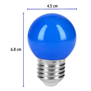 Lampara de LED, G45, 127 V, 1 W, color azul