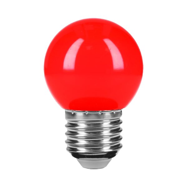 Lampara de LED, G45, 127 V, 1 W, color rojo