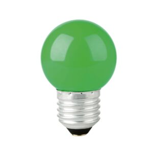 Lampara de LED, G45, 127 V, 1 W, verde