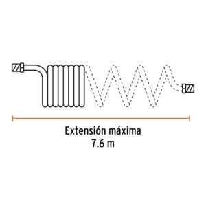 Manguera de 7.6 m tipo resorte 1/4