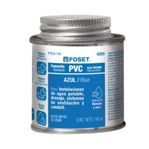 Cemento azul para PVC, hasta 12", bote 145 ml