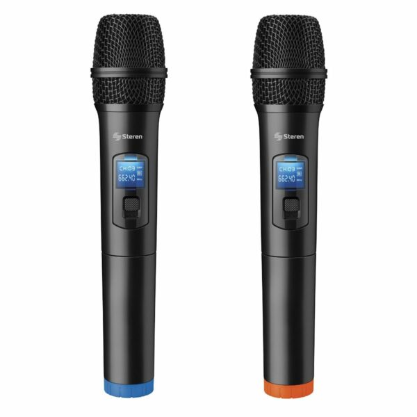 Sistema profesional con 2 microfonos inalambricos UHF