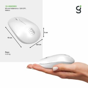 Mouse óptico inalámbrico blanco de 1200 DPIS