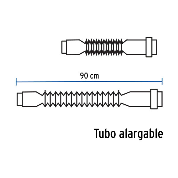 Cespol flexible p/lavabo y fregadero, polipropileno, cromo