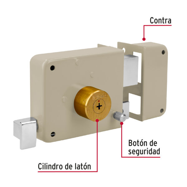 Cerradura de sobreponer llave tetra instalacion facil Derecha