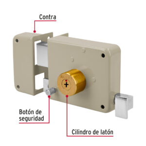 Cerradura de sobreponer llave tetra instalacion facil Izquierda