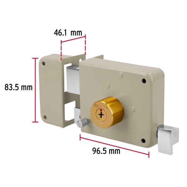 Cerradura de sobreponer llave tetra instalacion facil Izquierda