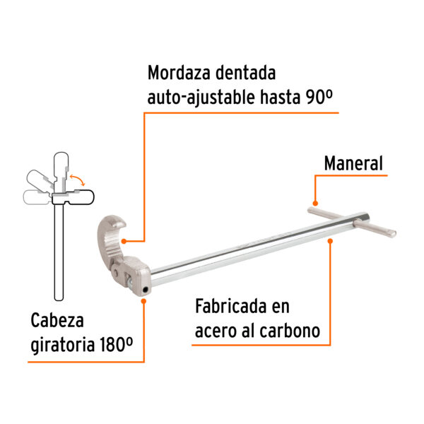 Llave para plomero, 12"