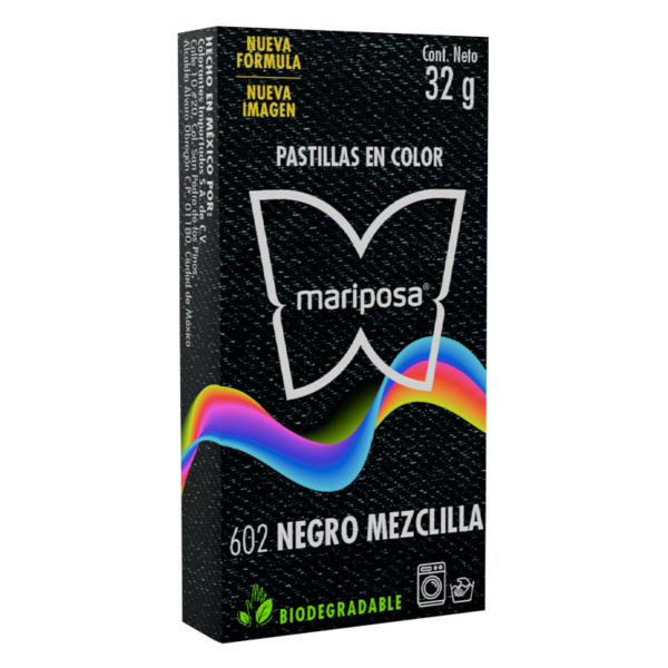 Colorante para Ropa Negro Mezclilla Mariposa 602
