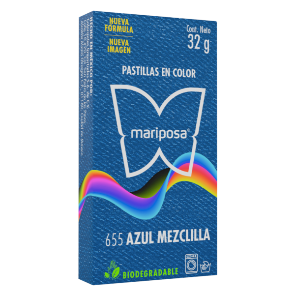 Colorante para Ropa Azul Mezclilla Mariposa 655