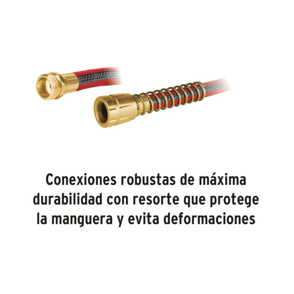 Manguera 1/2" Reforzada Conexiones metal de 25m