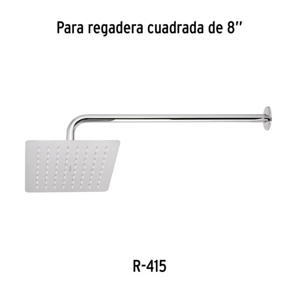 Brazo recto 50 cm con chapeton para regadera, cromo, Foset