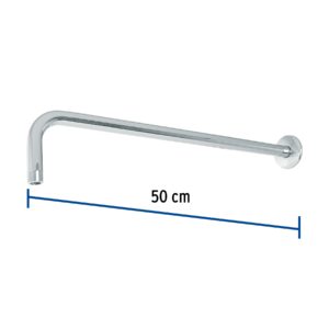 Brazo recto 50 cm con chapeton para regadera, cromo, Foset