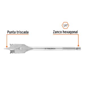 Broca plana de manita, 3/4" , Truper