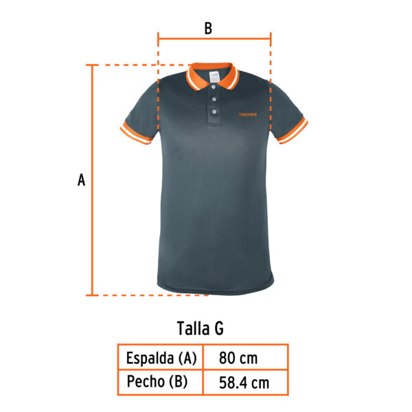 Playera tipo polo, dry fit, gris, para caballero, talla G