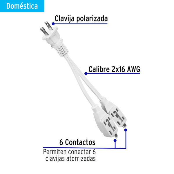 Multicontacto con cable flexible