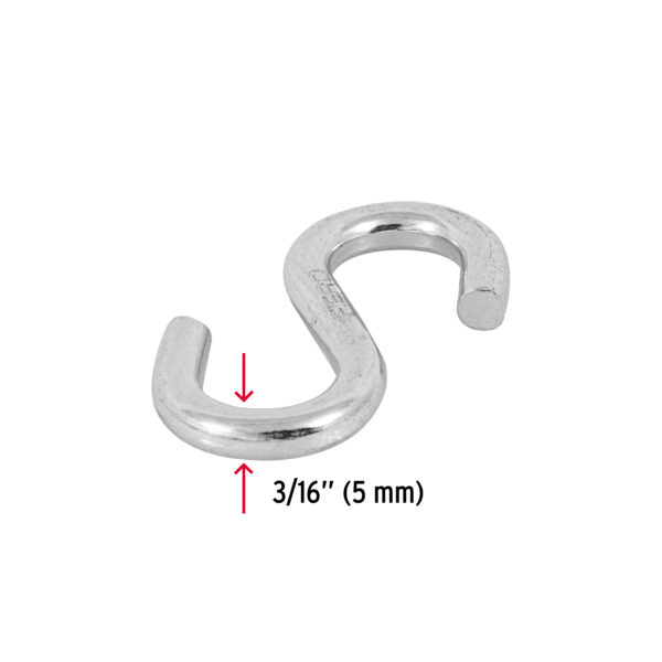 Gancho "S" para cable de 3/16"