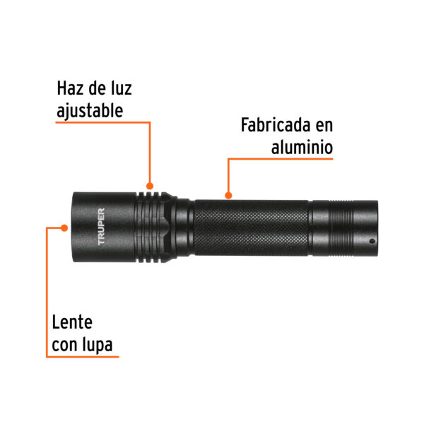 Linterna LED recargable de aluminio, 130 lumenes