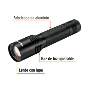 Linterna LED recargable de aluminio, 130 lumenes