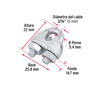 Nudo para cable de 3/16