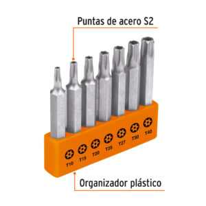 Juego de puntas Torx con seguro, 2