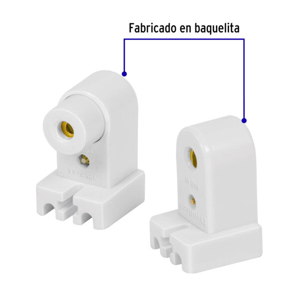 Portalampara de plastico, slim line, bolsa 2 pzas, Volteck