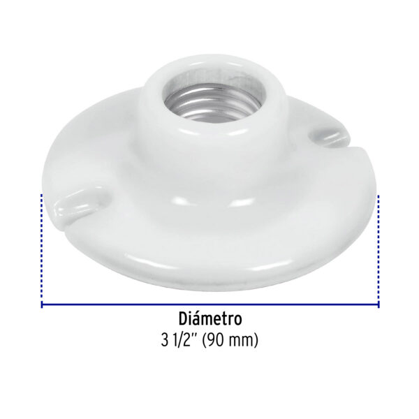 Portalampara de porcelana 3-1/2" circular Volteck