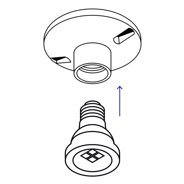 Portalampara de porcelana 3-1/2" circular Volteck