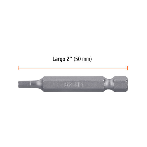 Puntas para desarmador hexagonales 3 mm, 2", 5 piezas