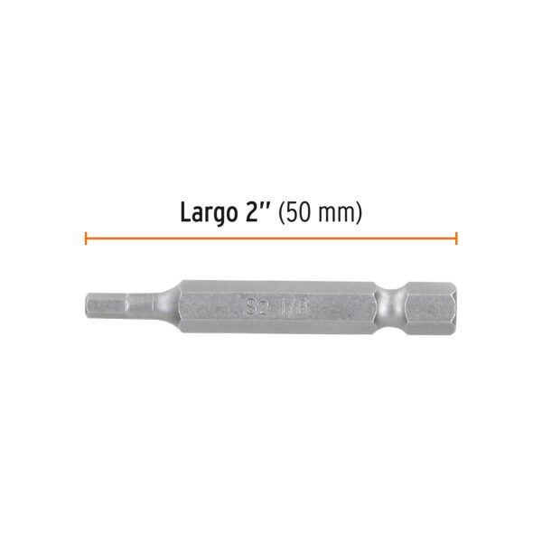 Puntas para desarmador hexagonales 1/8, 2", 5 piezas