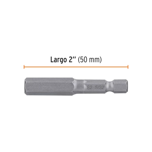 Puntas para desarmador hexagonales 5/32, 2", 5 piezas