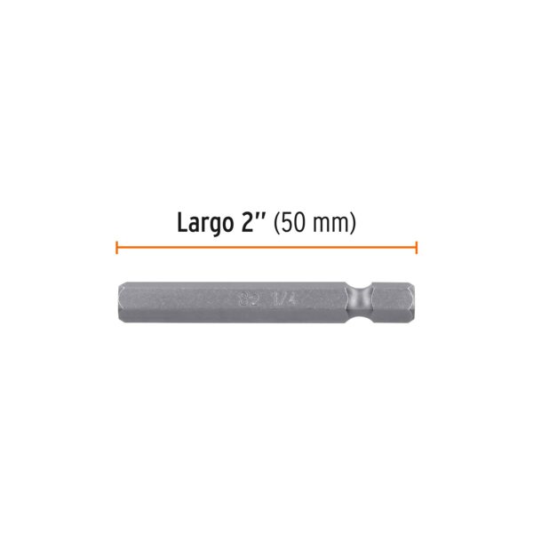 Puntas para desarmador hexagonales 1/4, 2", 5 piezas