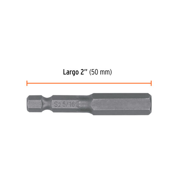 Puntas para desarmador hexagonales 5/16, 2", 5 piezas