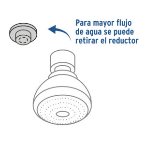 Regadera redonda, cabeza ABS, 2-1/2