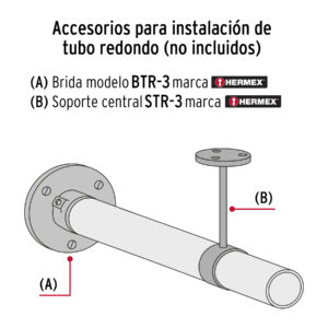 Soporte central para tubo redondo de closet