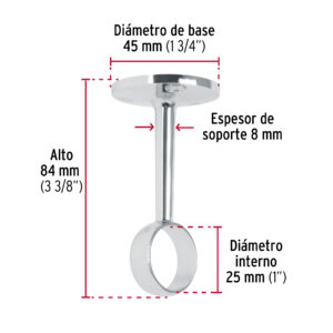 Soporte central para tubo redondo de closet