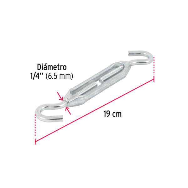 Tensor zinc, 1/4", gancho-gancho