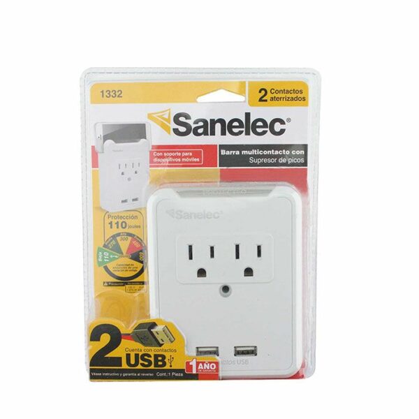 Multicontacto de pared 2 USB y 2 contatos 110J